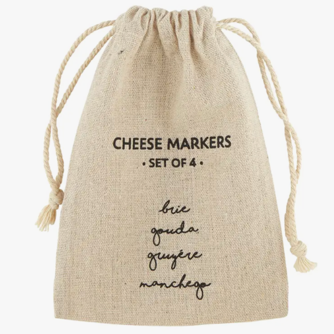 Ceramic cheese markers, perfect for labeling your gourmet cheese selection.