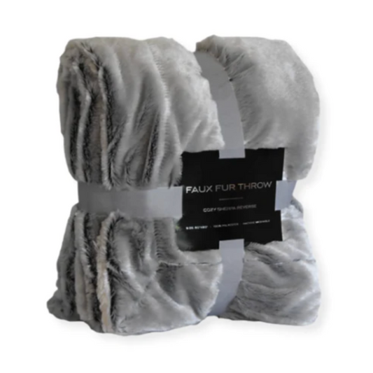 Plush faux fur throw in rich caramel tones, adding warmth to any space. Available for online purchase at Me To You Box.
