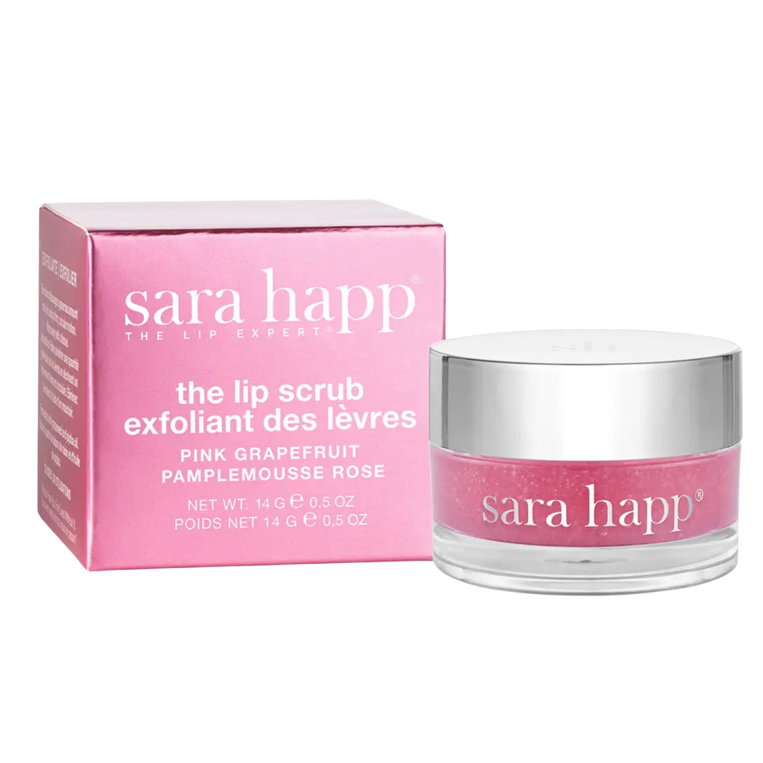 Sara Happ Pink Grapefruit Lip Scrub: A zesty burst of citrus bliss for smooth, kissable lips!