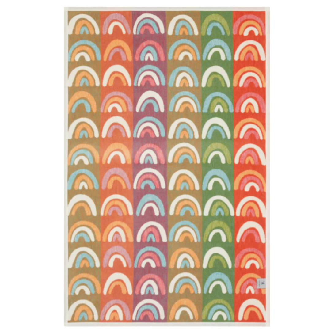 Vibrant 40"x60" Chappywraps Rainbow Skies blanket with a cozy feel.