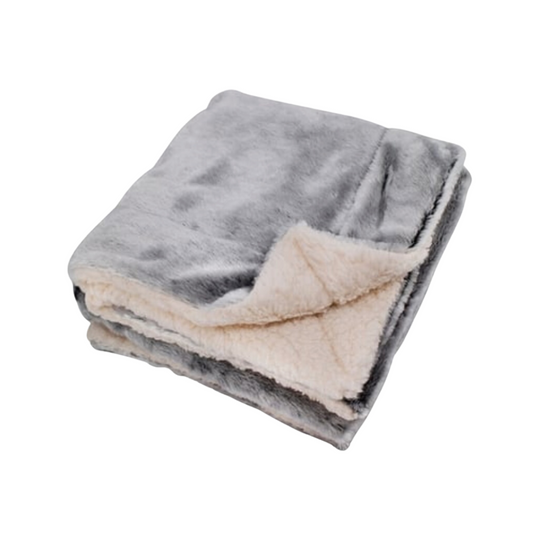 Luxurious faux fur blanket in snowy white, perfect for cozy nights. Sold online at Me To You Box.