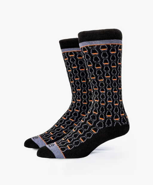 Men's mid-calf dress socks featuring sophisticated whiskey glass design, perfect for elevating your style with a touch of refined charm.