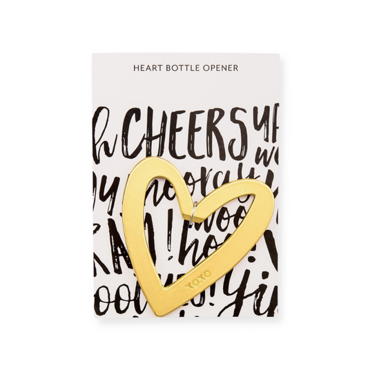 Shiny gold heart bottle opener, perfect for celebrations and love-filled moments.