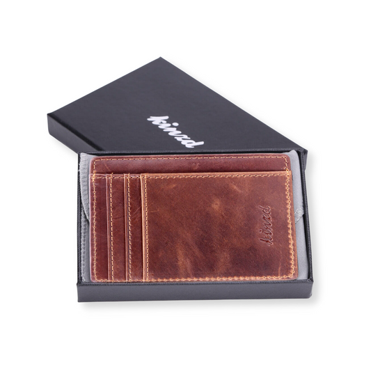 Sleek RFID-blocking leather wallet, part of Me To You Box's minimalist collection. Add it to your custom gift box for a touch of style and security.
