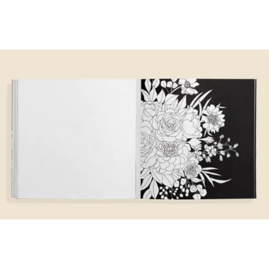 Immerse in Bloom's velvet pages, inviting tactile exploration for mindful coloring.