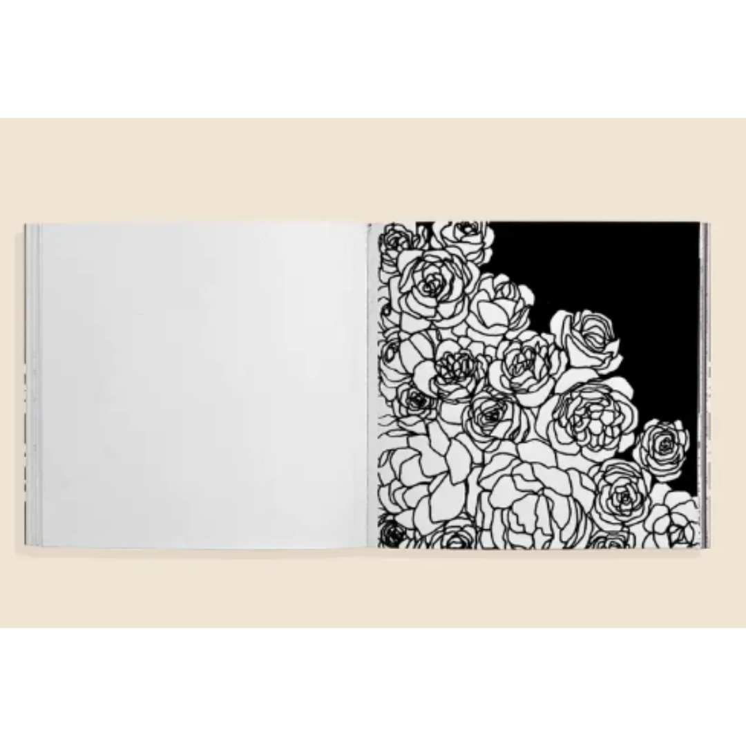 Bloom: Adult coloring book with lush velvet pages for sensory delight.