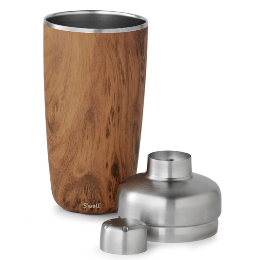 Craft cocktails with style! Teakwood Shaker Set by S'well is a perfect addition to your custom gift box at Me To You Box.