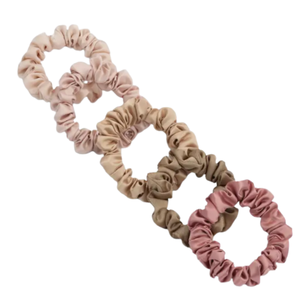 Elevate your hair game with a set of 6 Satin Hair Scrunchies in beautiful shades of pink. Perfect for a touch of elegance and comfort. Add them to your Me To You Box gift creation!