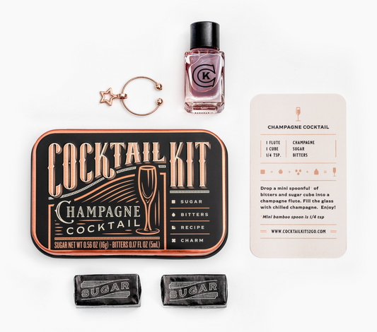 Travel cocktail kit. Indulge in luxury with the Champagne Cocktail Kit, a delightful offering from Me To You Box, where sophistication meets convenience for unforgettable moments.
