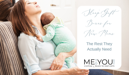 A woman sitting on a brown striped chair with her eyes closed and baby sleeping on her shest.