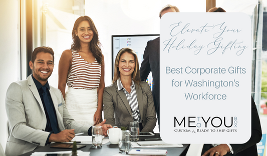 Five business employees at a conference table at the top of the blog about best gifts to give employees working in Washington state.