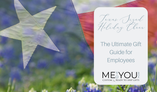 Me To You Box blog written about the best holiday gifts to give employees in the state of Texas. The blog features an image of a vibrant red, white and blue flag.