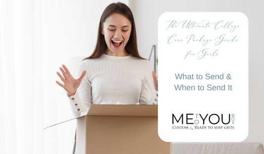 Young woman at college showing excitement about opening a gift.