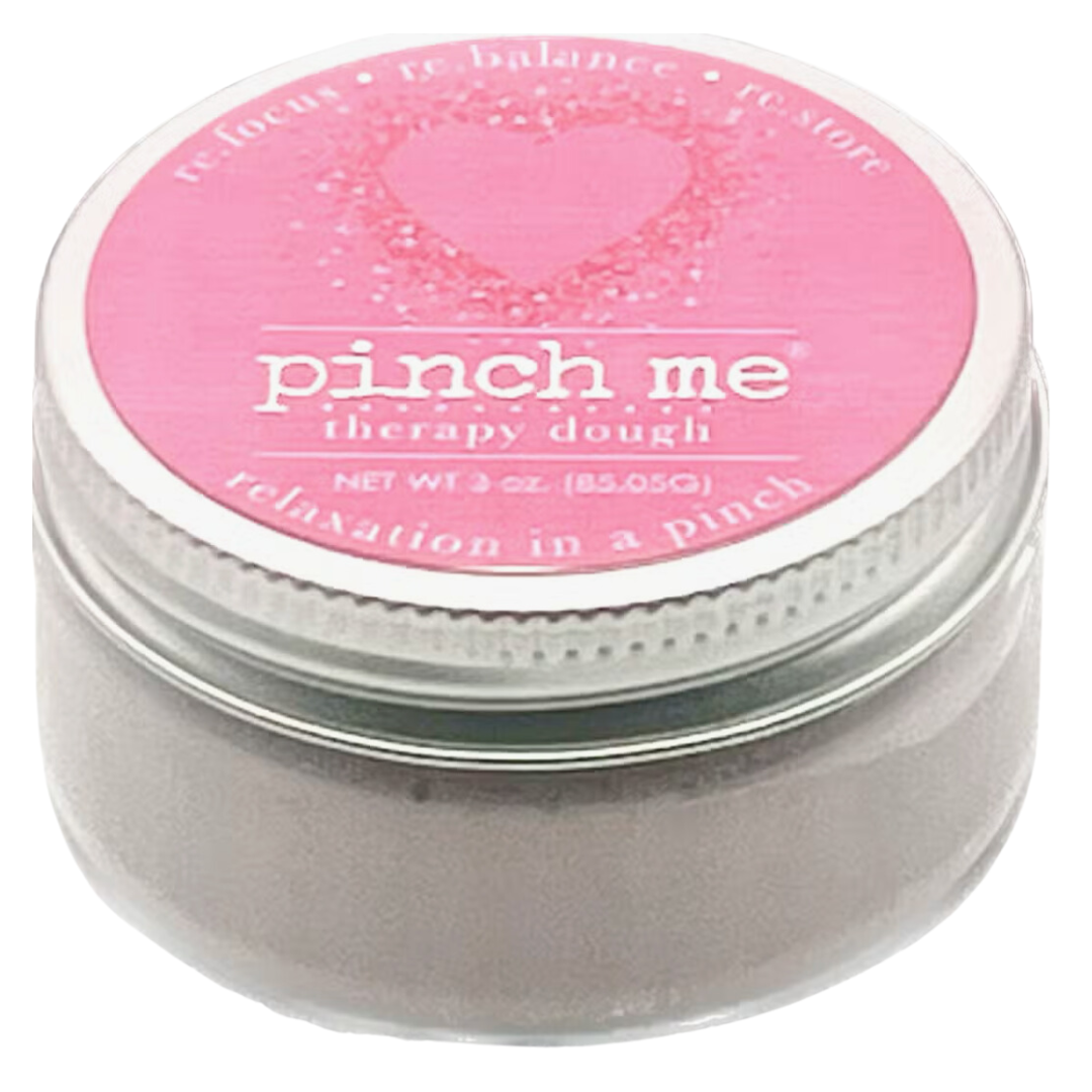Love-infused pink therapy dough by Pinch Me, promoting relaxation and stress relief through tactile joy and soothing scents.