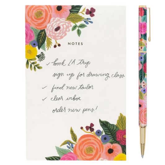 Elegant floral garden-themed pen with vibrant design.