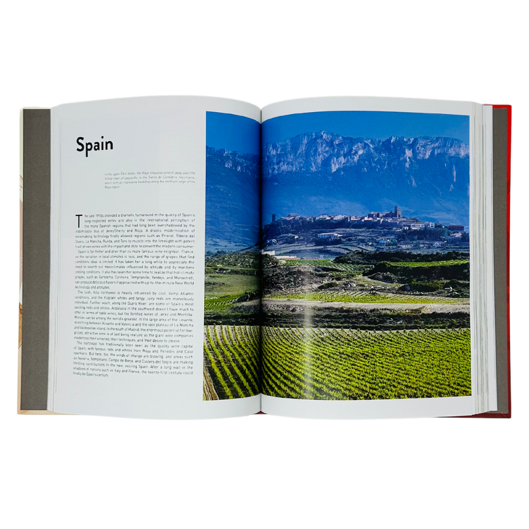 Vibrant vineyard in Spain showcased in Oz Clarke's World of Wine Hardcover, capturing the essence of Spanish viticulture.