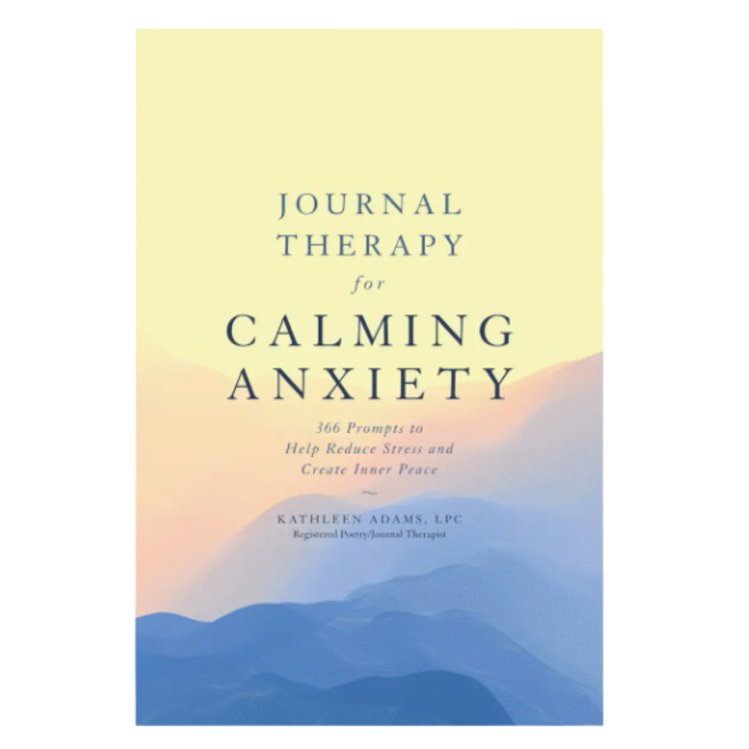 Paperback with soothing hues: Journal Therapy for Anxiety, promoting inner peace.