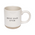 Cream-colored stoneware coffee mug with 