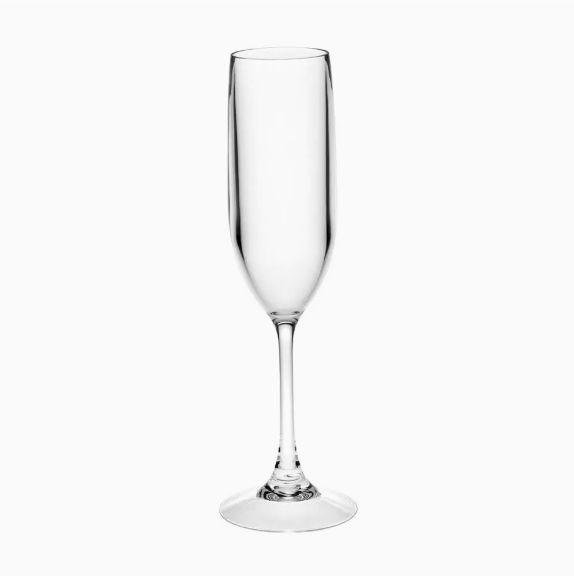 Two elegant 6oz Tritan champagne flutes, ready to toast.