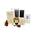 A curated 'Me To You Box' titled 'But First, Coffee,' showcasing a collection of coffee-themed gifts including a ceramic mug, gourmet latte mug cake, a milk frother, wooden coffee bean scoop, kitchen towel and a candle with real coffee beans.