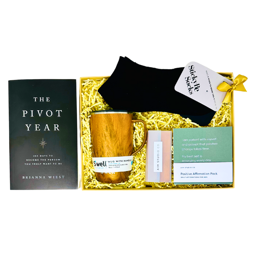 Forward Motion gift box for men. Elevate your gifting with the Forward Motion Gift to Inspire, a curated box filled with inspiration and joy. Find it effortlessly online at Me To You Box, where thoughtful gifts meet convenience.