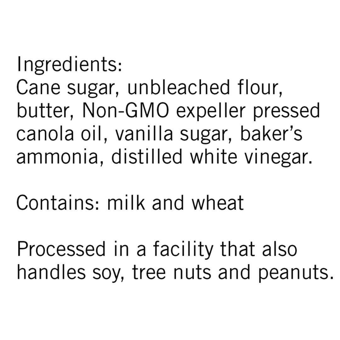 List of ingredients and allergen information on a white background.