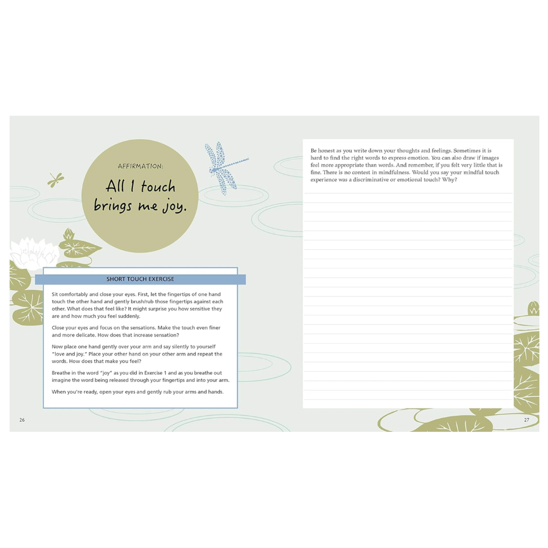Calming self-care journal for women and men, offering 160 pages of reflection prompts and wellness exercises.