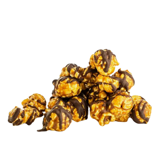 Luxurious Caramel Chocolate Popcorn: Handcrafted popcorn coated in creamy caramel and chocolate, with a touch of Mediterranean sea salt. This 6.4 oz bag, featured in Oprah’s Favorite Things, is vegan, dairy-free, and gluten-free, made in small batches in NY. Packaged to maintain freshness, it's an ideal treat for any occasion.