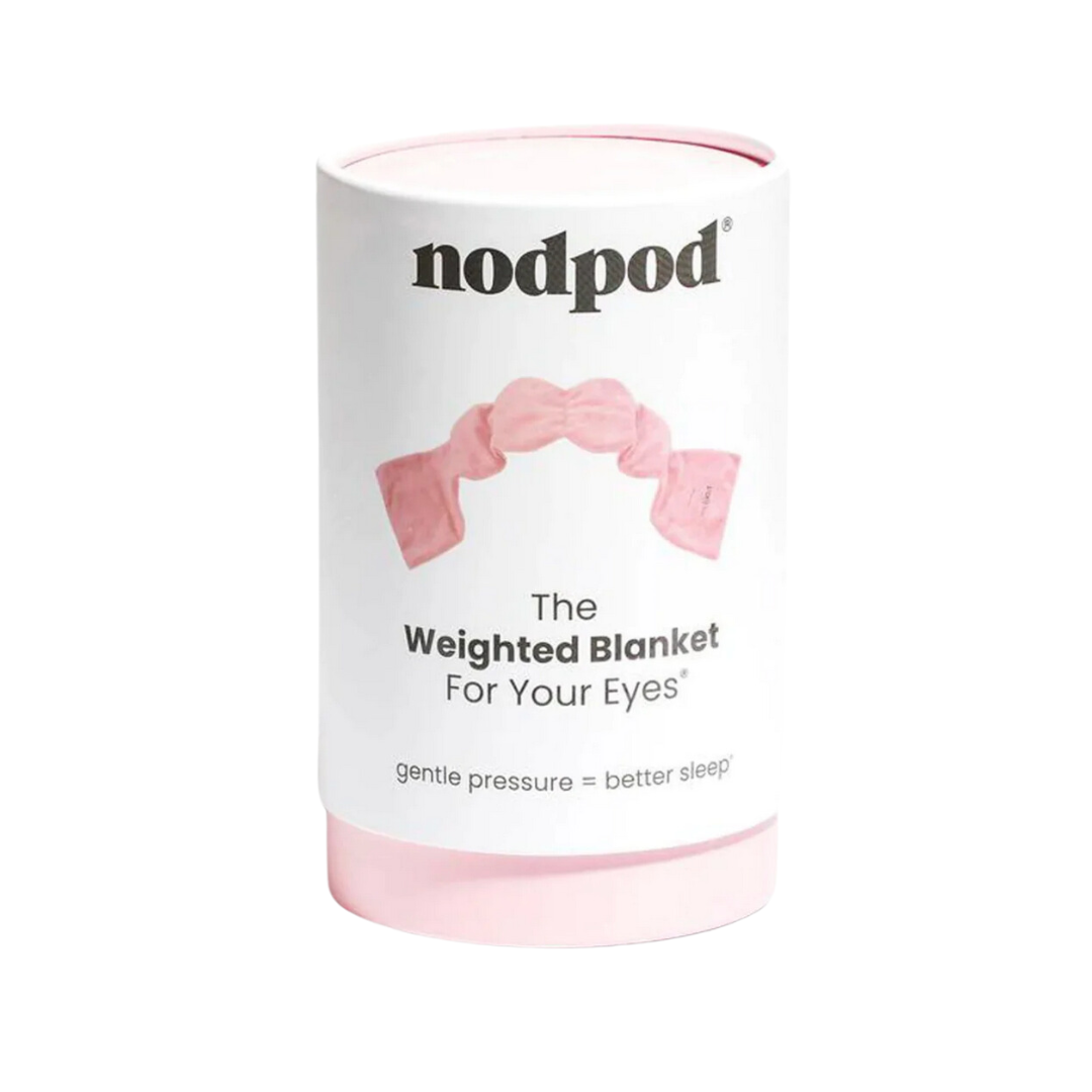 Pink Nod Pod Weighted Sleep Mask, providing soothing comfort for deep relaxation and restful sleep.