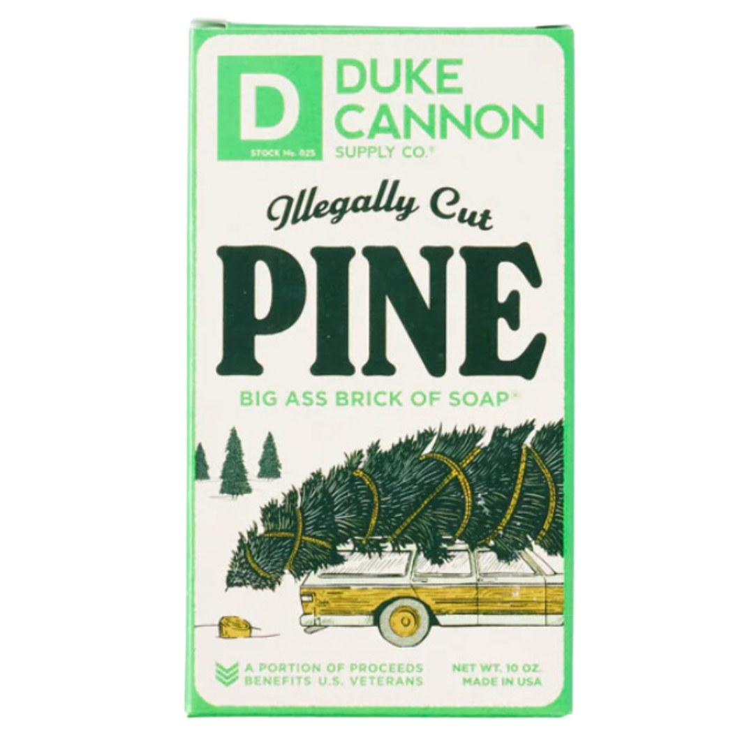 A large, 10 oz. soap with a vibrant, fresh pine fragrance, giving you the perfect springtime aroma—without any risk of a misdemeanor.