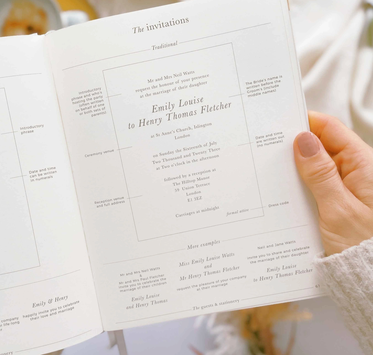 Gold-trimmed wedding planner: where dreams become plans.