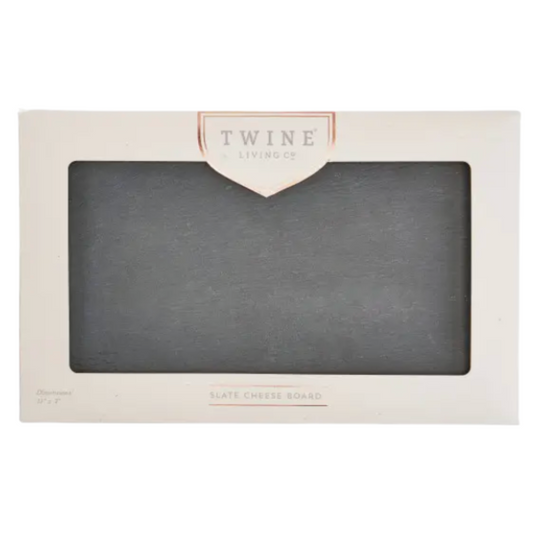 Sleek 11.5"x7.5" slate cheese board - stylish serving for gourmet delights.