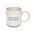 14oz stoneware mug with cream color and speckled design, featuring the cozy phrase 'Sweater Weather' in black capital  lettering on both sides.