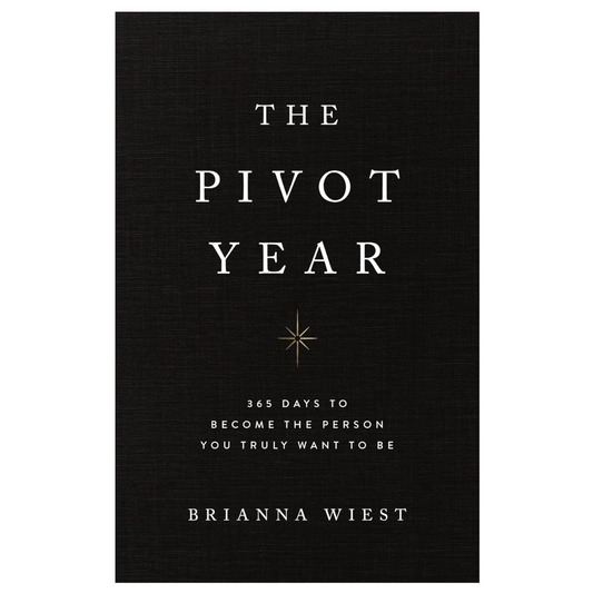 Cover of "The Pivot Year" book by the internationally bestselling author of "101 Essays That Will Change The Way You Think" and "The Mountain Is You." The book features a minimalist design with a focus on daily meditations aimed at finding courage during periods of personal transformation.