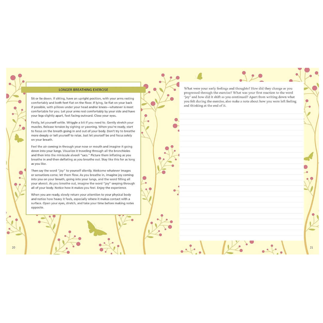 Beautiful full-color mindfulness book with inspirational quotes and journaling space for personal growth and clarity.