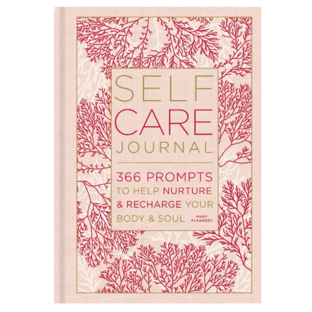 The Self-Care Journal, a 4 x 6 inch hardcover book with gilded edges. This compact journal features 376 pages filled with daily prompts, exercises, and expert tips designed to support emotional well-being. Created by Mary Flannery, it provides motivational reflections and practical self-care advice to empower those battling breast cancer.