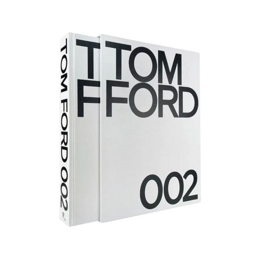 Tom Ford’s second book, showcasing his luxury fashion empire established in 2005, with a slipcase design that emphasizes the designer’s opulent style and sensual aesthetic.