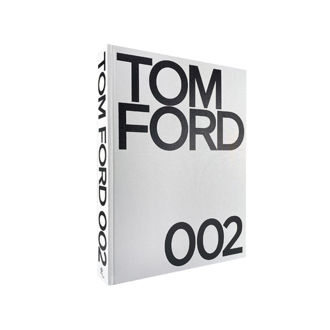 A close-up of Tom Ford’s highly anticipated second book cover, highlighting its lavish slipcase and the glamorous, high-octane fashion that defines Ford’s brand.