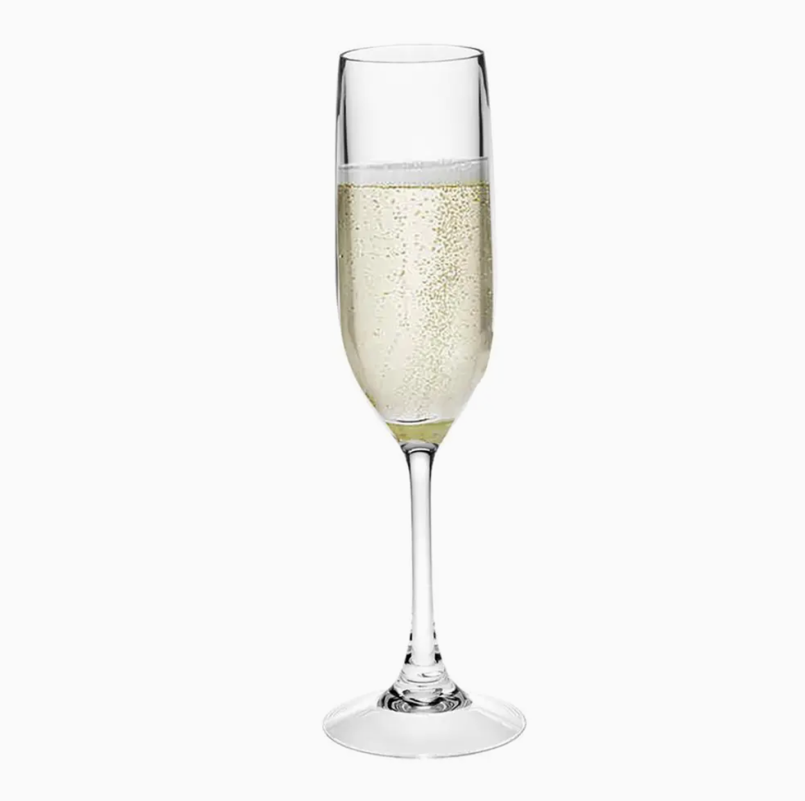 Pair of sleek Tritan flutes, perfect for celebratory bubbles.