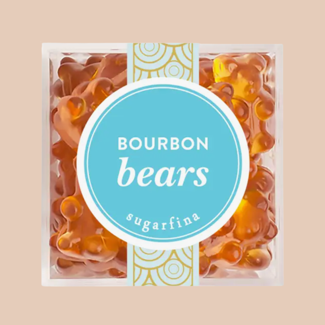 Indulge in the rich sweetness of Sugarfina Bourbon Bears, a delightful non-alcoholic treat. Perfectly chewy gummy bears available to personalize in your custom gift box at Me To You Box.