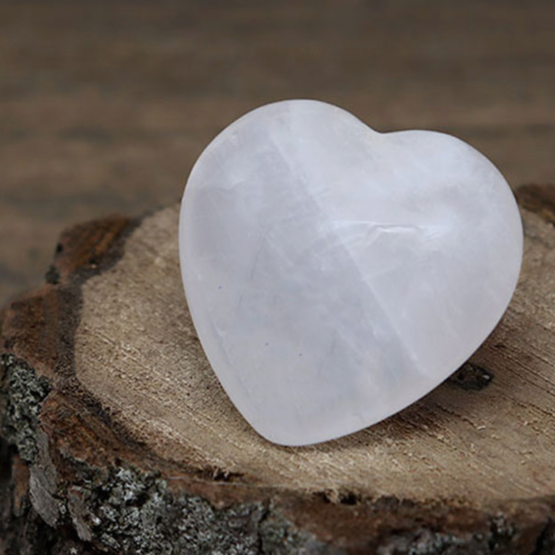 serenity stone heart made from rose quartz