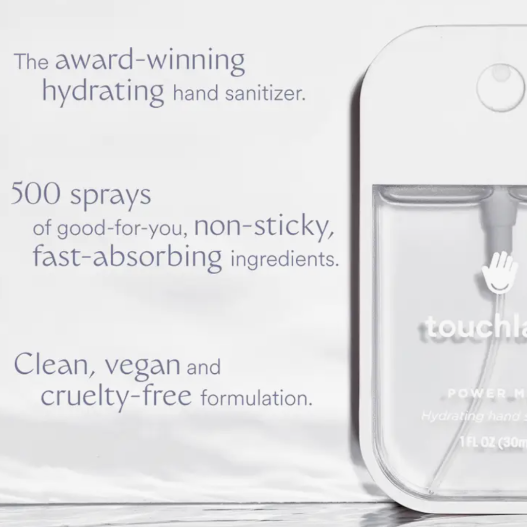 Award winning hand sanitizer. Enhance your Me To You Box with Touchland's Power Mist Rainwater Hand Sanitizer – stylish, effective, and perfect for creating a personalized gift box experience.