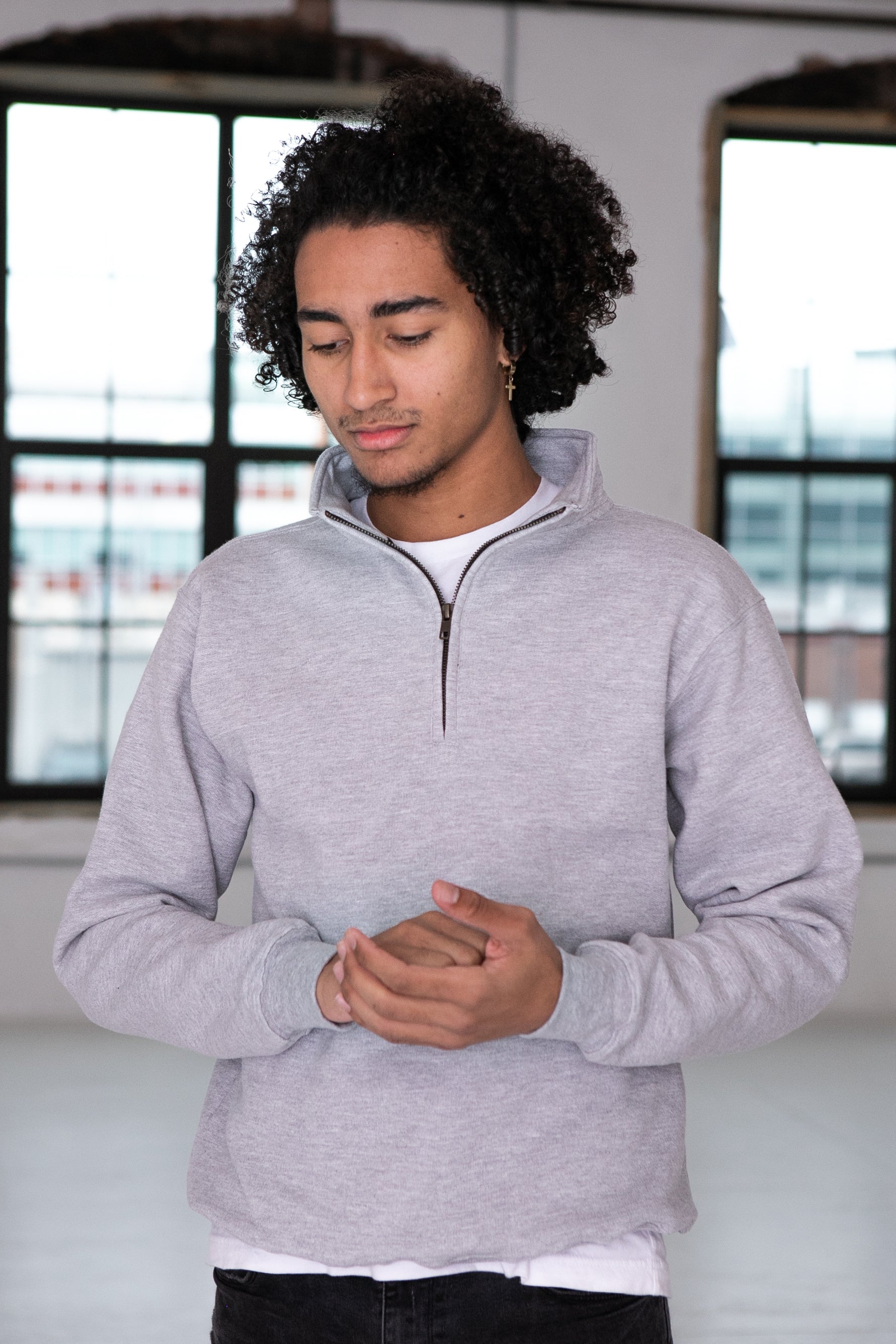 Stay cozy in style with this men's grey long sleeve quarter zip pullover. Customize your gift with this wardrobe essential at Me To You Box's Build Your Own Gift Box option.