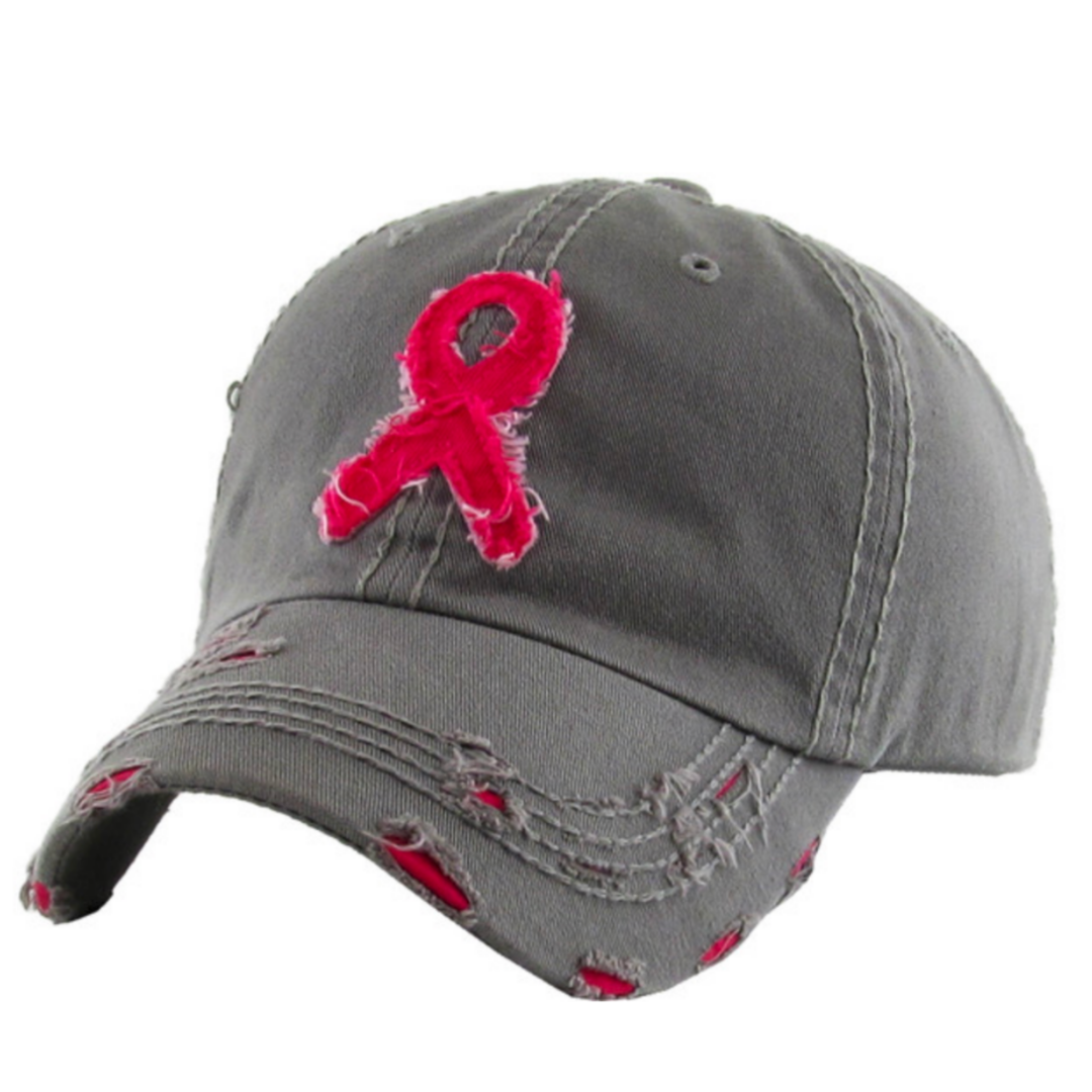 vintage style pink ribbon cap