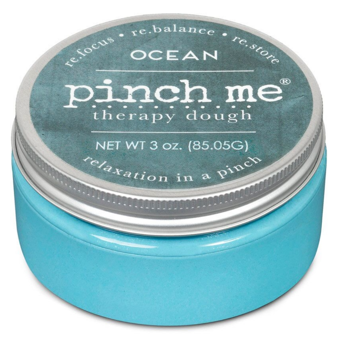 Ocean blue therapy dough: soothing, pliable stress relief. Pinch, mold, relax. Pinch Me's relaxing sensory experience in a calming shade.