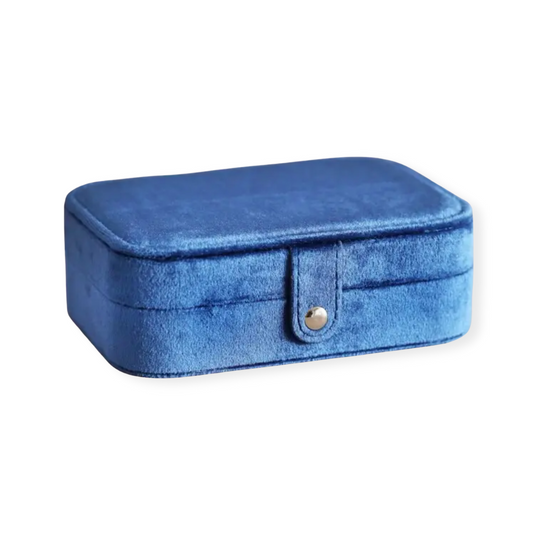 Blue velvet jewelry case