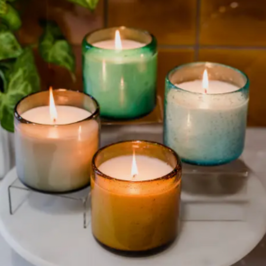 8oz heavy glass beach bonfire candle, illuminating warmth and seaside vibes for a cozy ambiance available at Me To You Box.