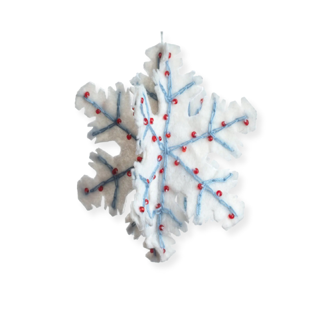 Elegant Beaded Snowflake Ornament - A dazzling holiday decoration available at Me To You Box for festive joy and timeless charm.