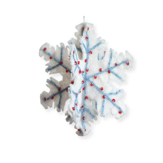 Elegant Beaded Snowflake Ornament - A dazzling holiday decoration available at Me To You Box for festive joy and timeless charm.