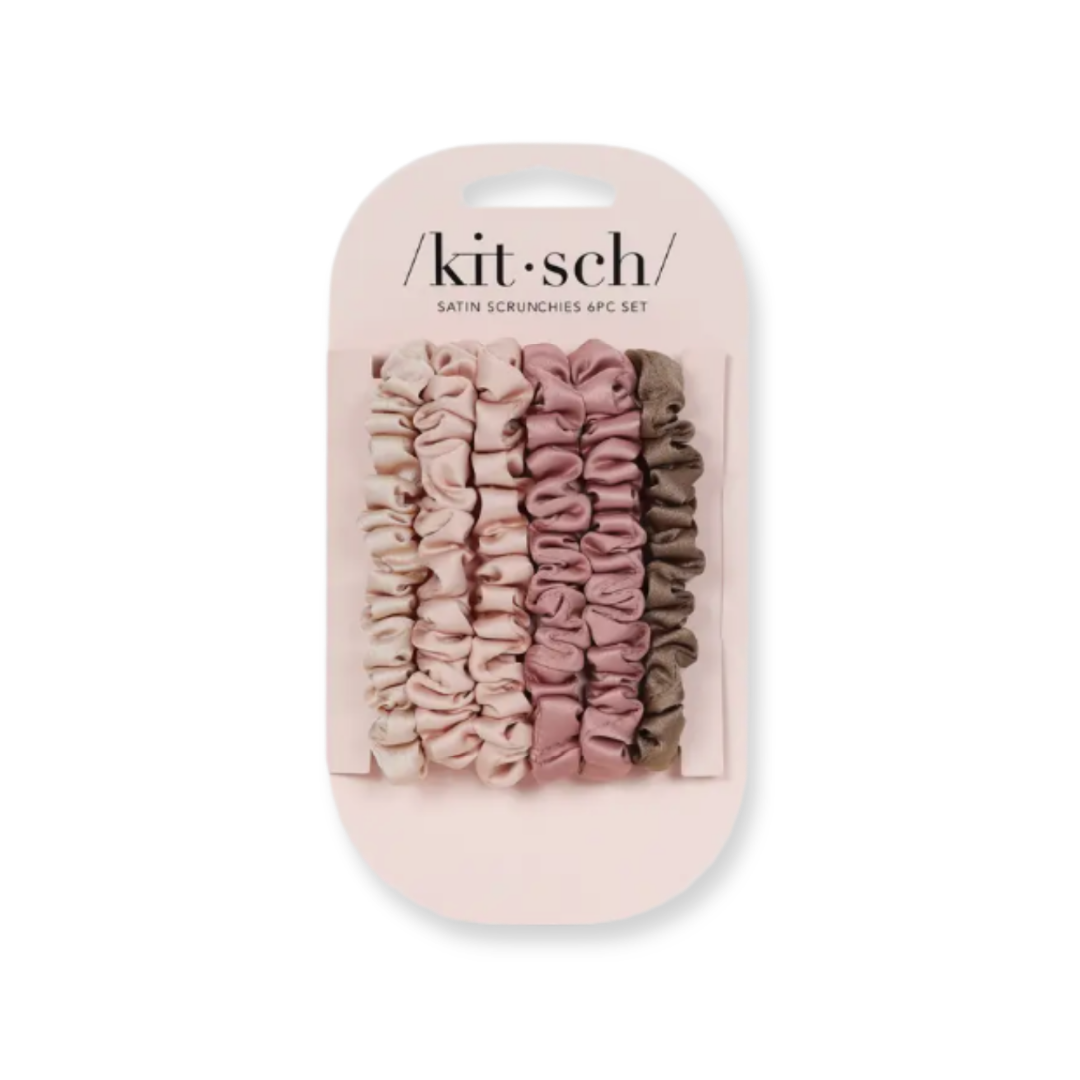 A set of 6 luxurious Satin Hair Scrunchies in beautiful shades of pink – a perfect blend of style and comfort. Elevate your hair game with this chic accessory set available for customization in your Me To You Box gift.